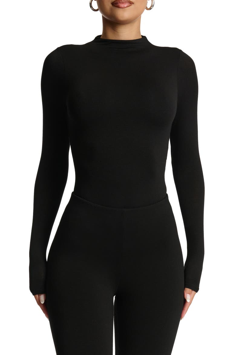 NW Mockneck Bodysuit, Main, color, BLACK