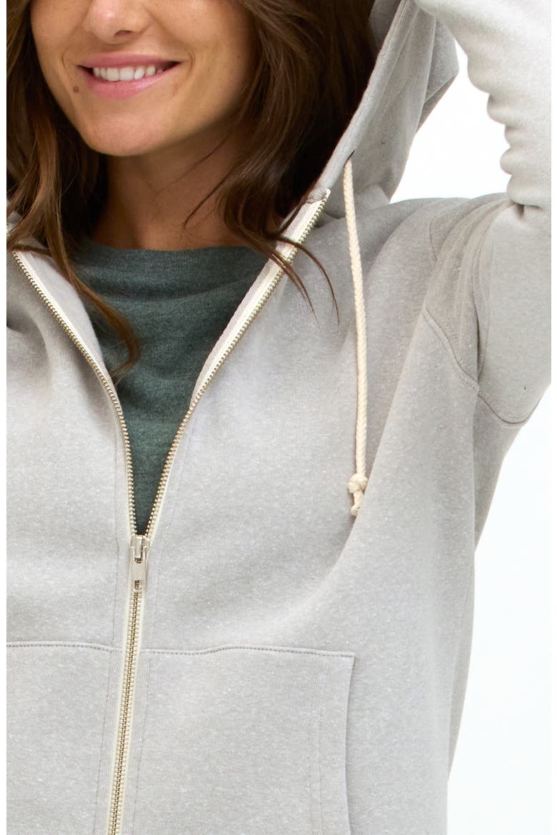 Full Zip Hoodie, Alternate, color, LIGHT HEATHER GREY