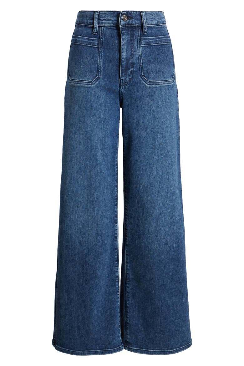 Le Slim Palazzo Patch Pocket High Waist Wide Leg Jeans, Alternate, color, IBERIA