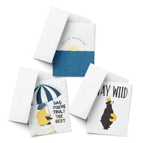 Father's Day Greeting Card Pack (3ct) "Hello Sunshine, Stay Wild, Dad You're Truly the Best"