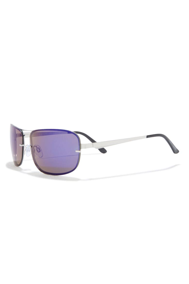 64mm Oversize Aviator Sunglasses, Alternate, color, SILVER