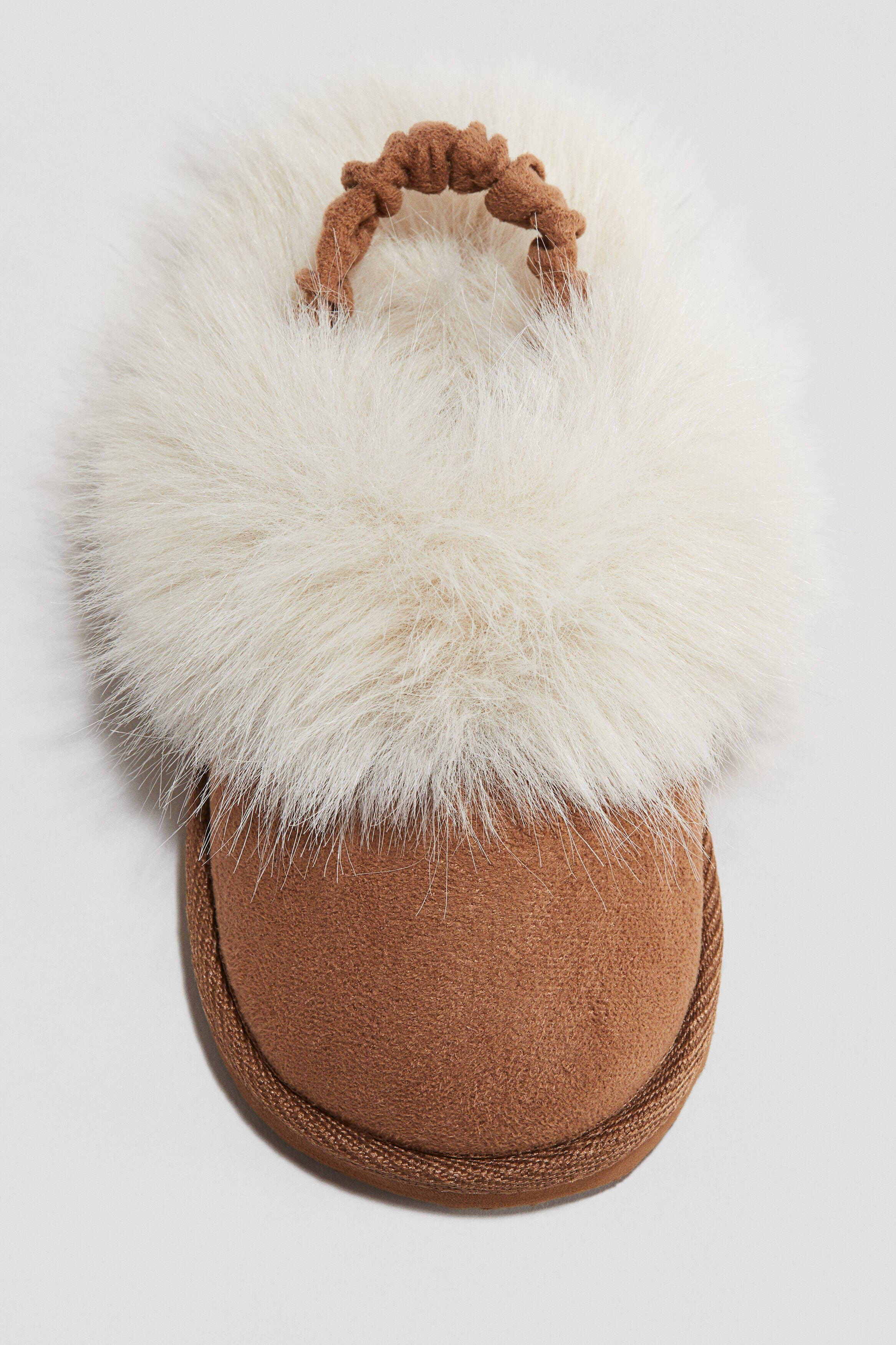 H&M Fluffy-lined Slippers, Alternate, color, Light Brown