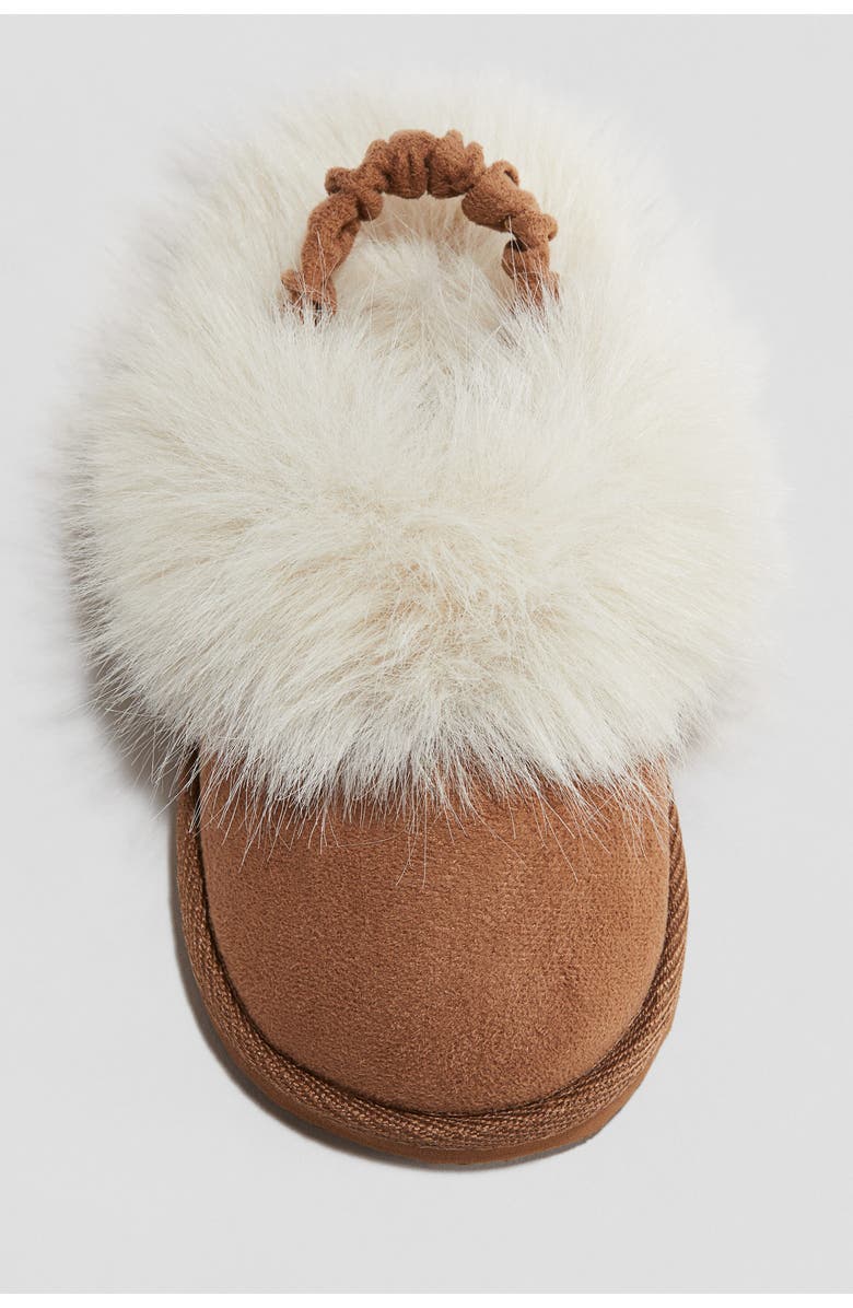 H&M Fluffy-lined Slippers, Alternate, color, Light Brown