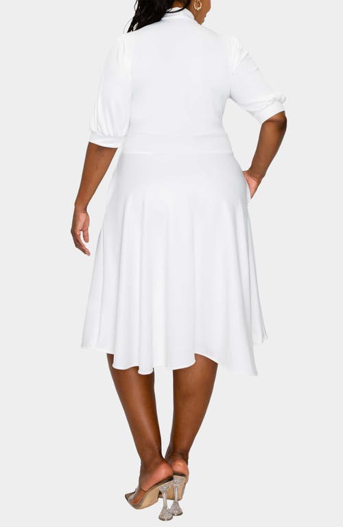 L I V D Carina Donna Fit & Flare Midi Dress In White