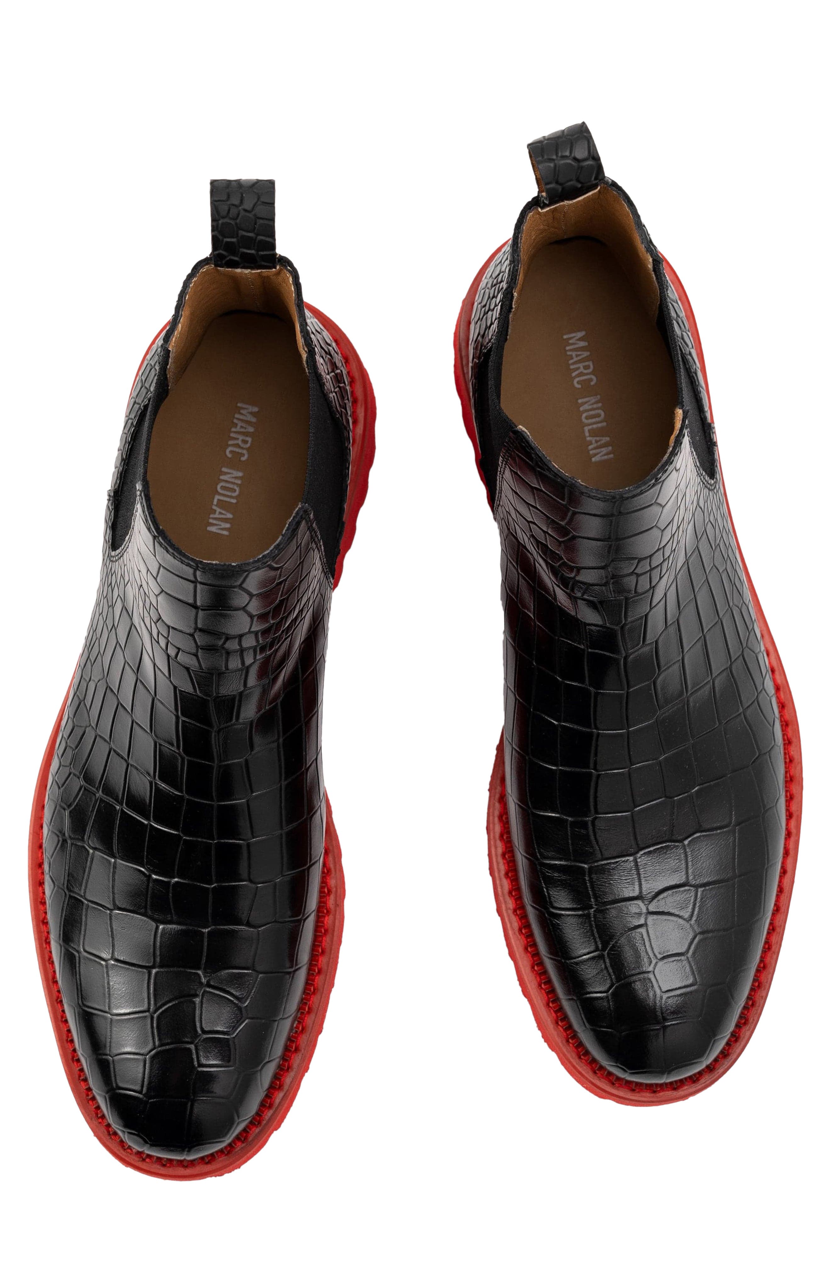 Dax Chelsea Boot, Alternate, color, BLACK/RED