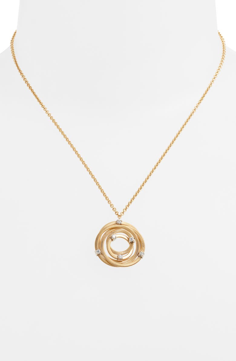 Marco Bicego Goa Diamond Pendant Necklace, Alternate, color, Yellow Gold/ Diamond