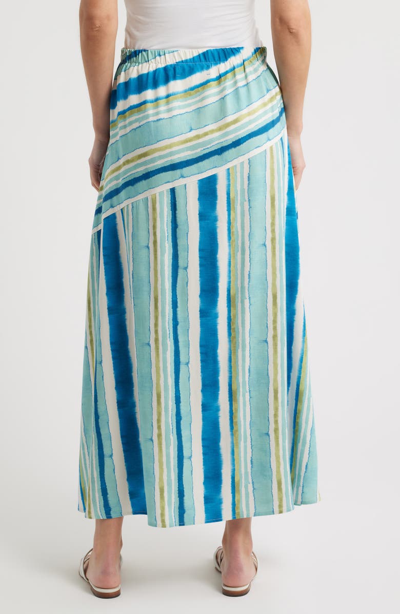 CITY BLUES Spliced Print Maxi Skirt, Alternate, color, Pear/ Cadet Blue
