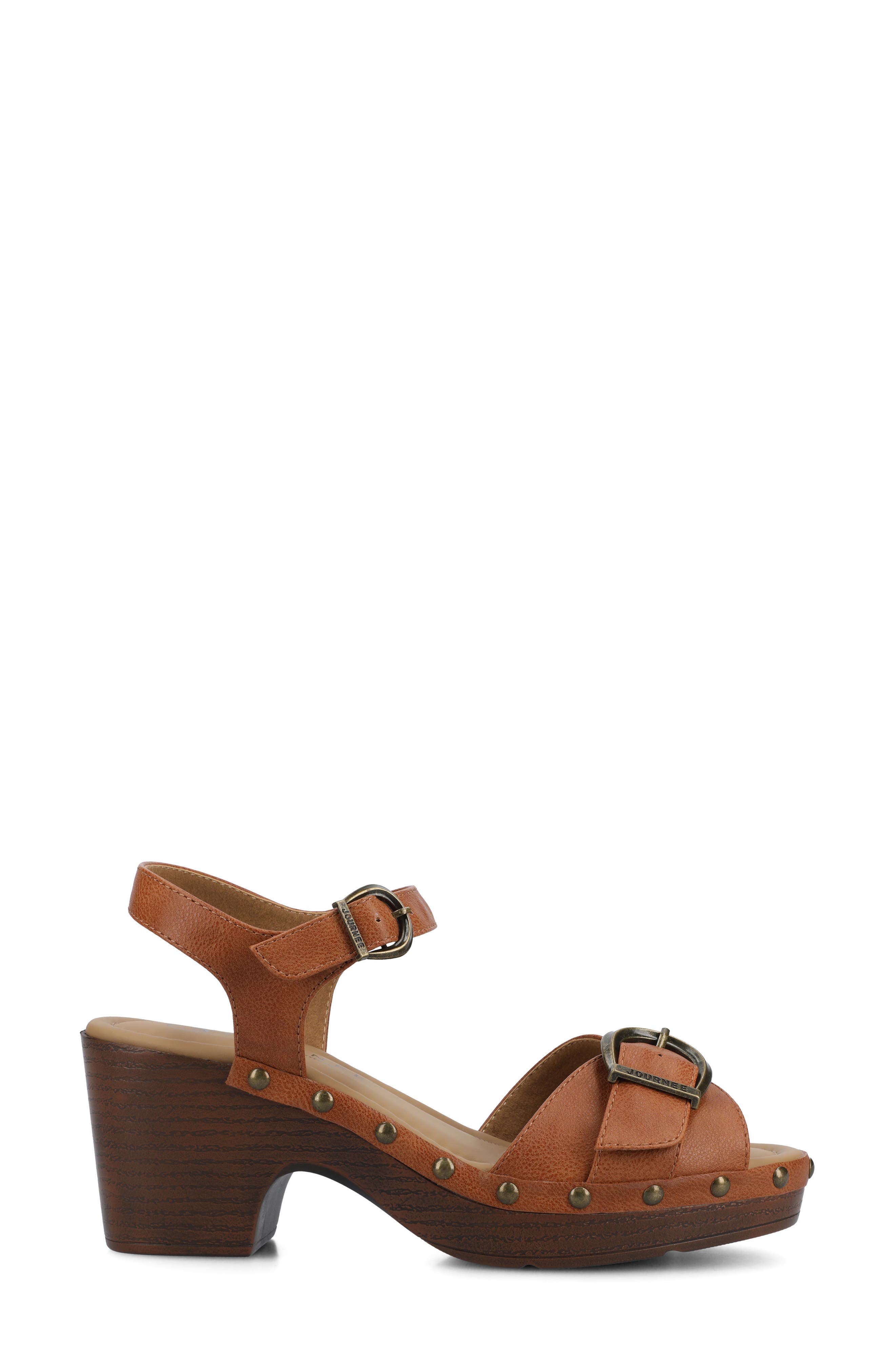 Journee Collection Sisilia Ankle Strap Platform Sandal, Alternate, color, Cognac