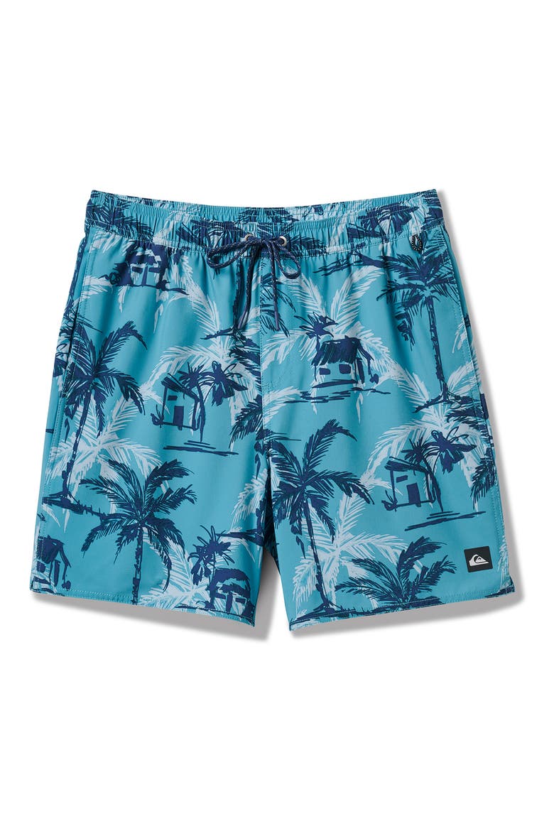 Off the Grid Volley Swim Trunks, Main, color, AQUA