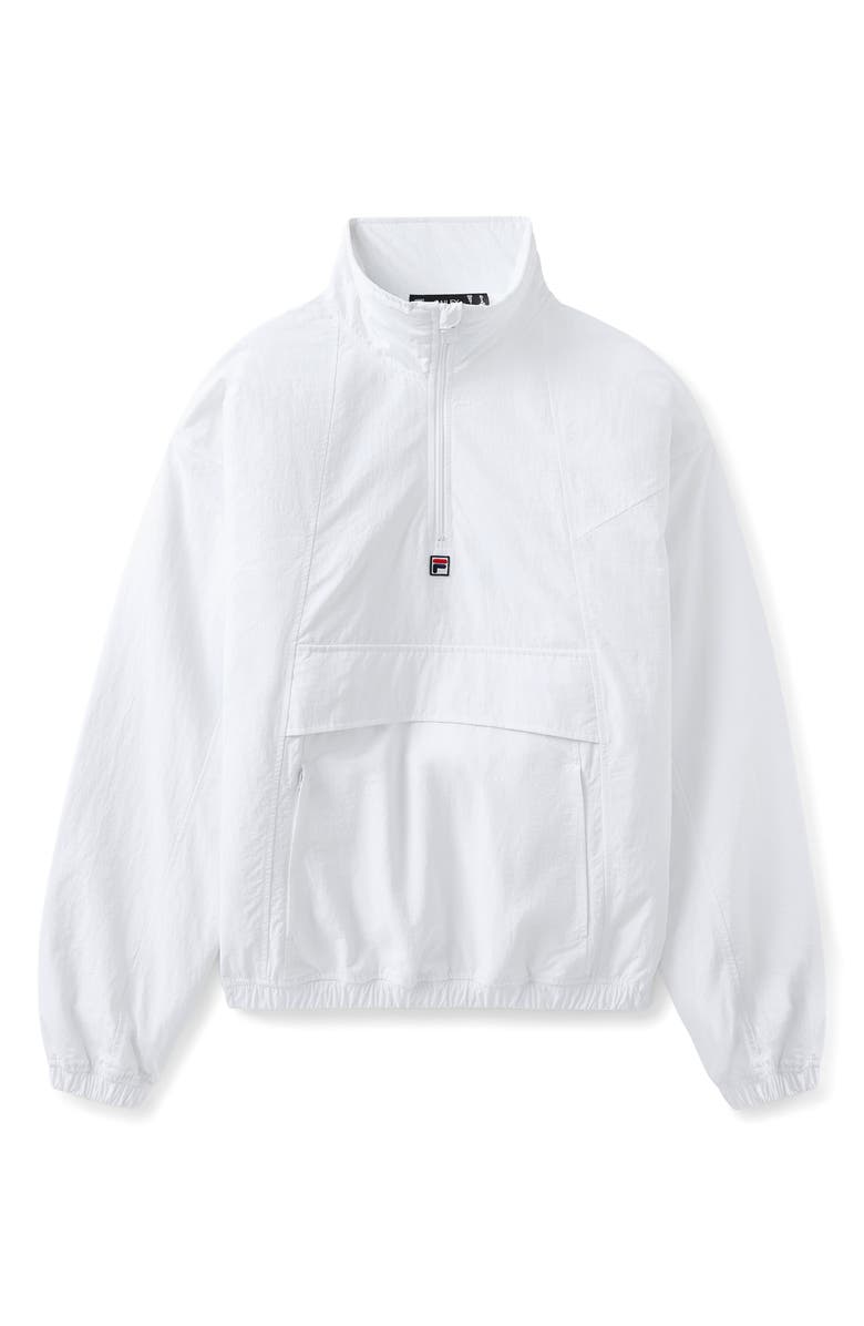 FILA x Hailey Half Zip Nylon Oversize Jacket, Alternate, color, White