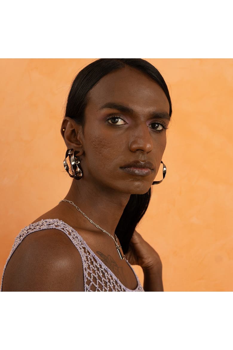 SINNA HOOPS, Alternate, color, Gunmetal Grey