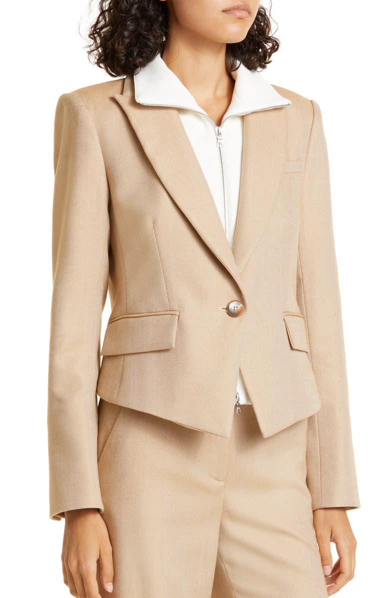Veronica Beard Hosanna Herringbone Cutaway Dickey Jacket, Alternate, color,