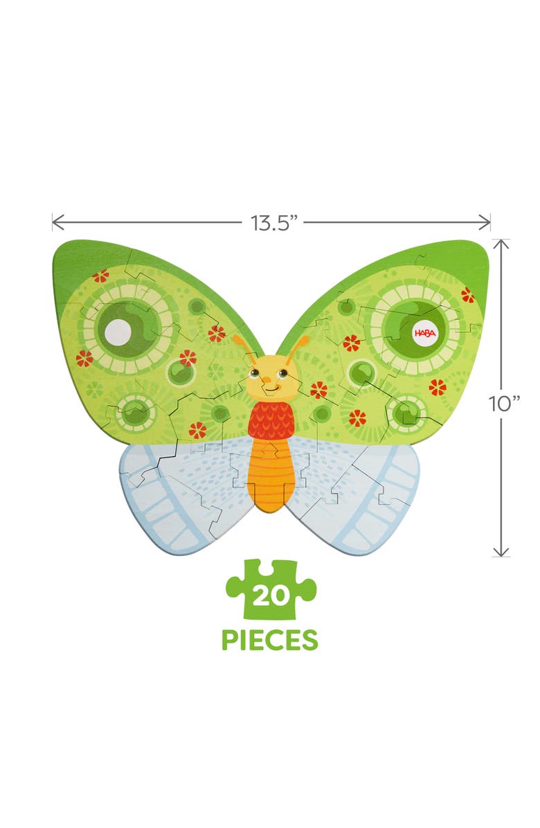 HABA Wooden Puzzle Butterfly - 2 in 1 Reversible Puzzle, Alternate, color, Multi