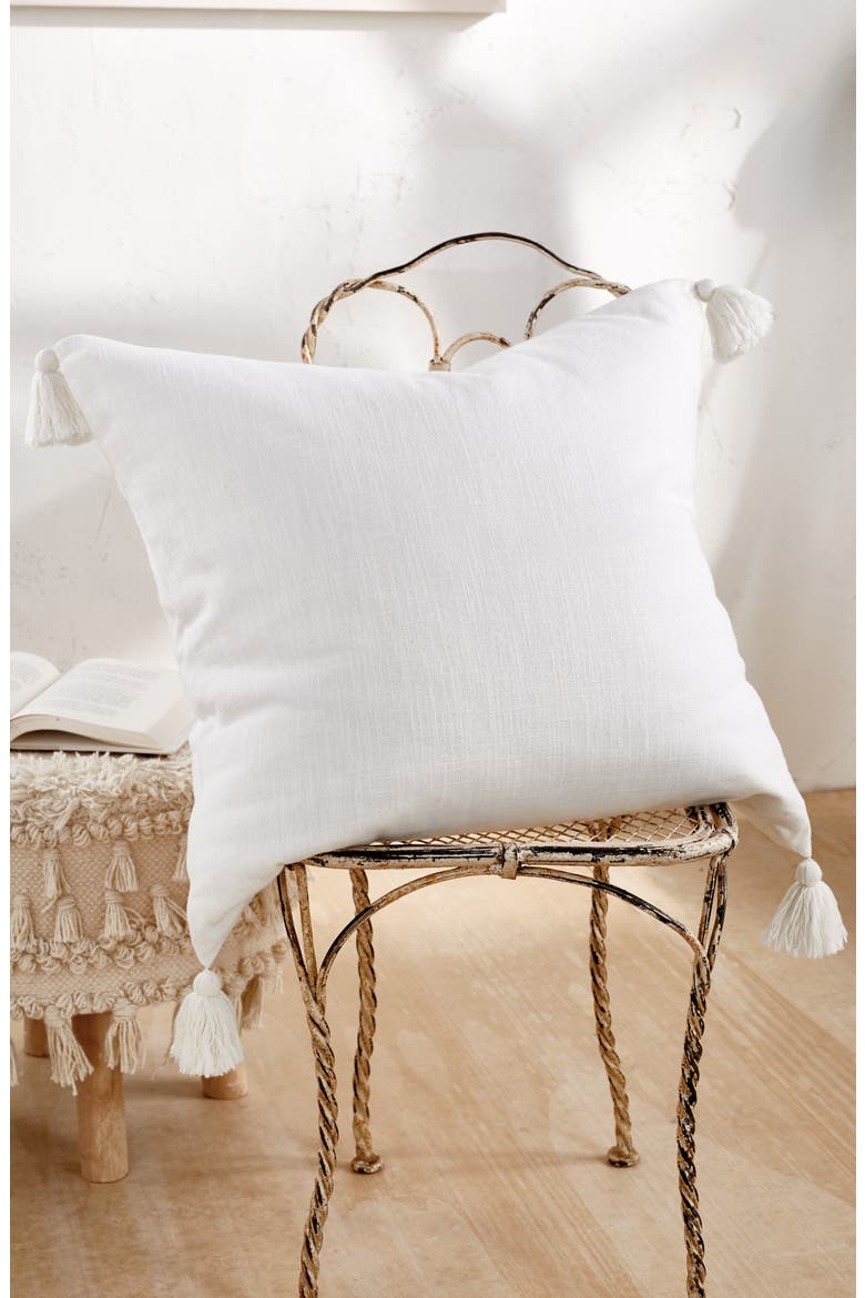 Tassel Euro Sham, Alternate, color, WHITE