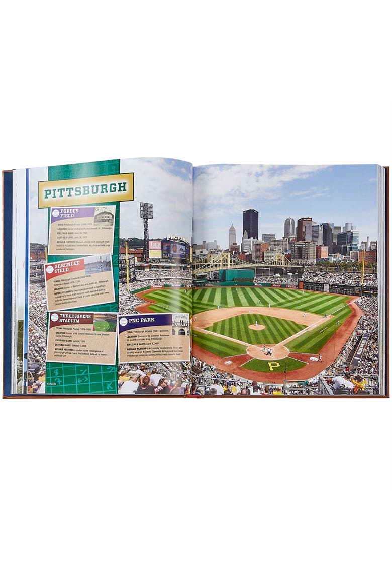 Ballparks Past and Present Leather Coffee Table Book, Alternate, color, Beige