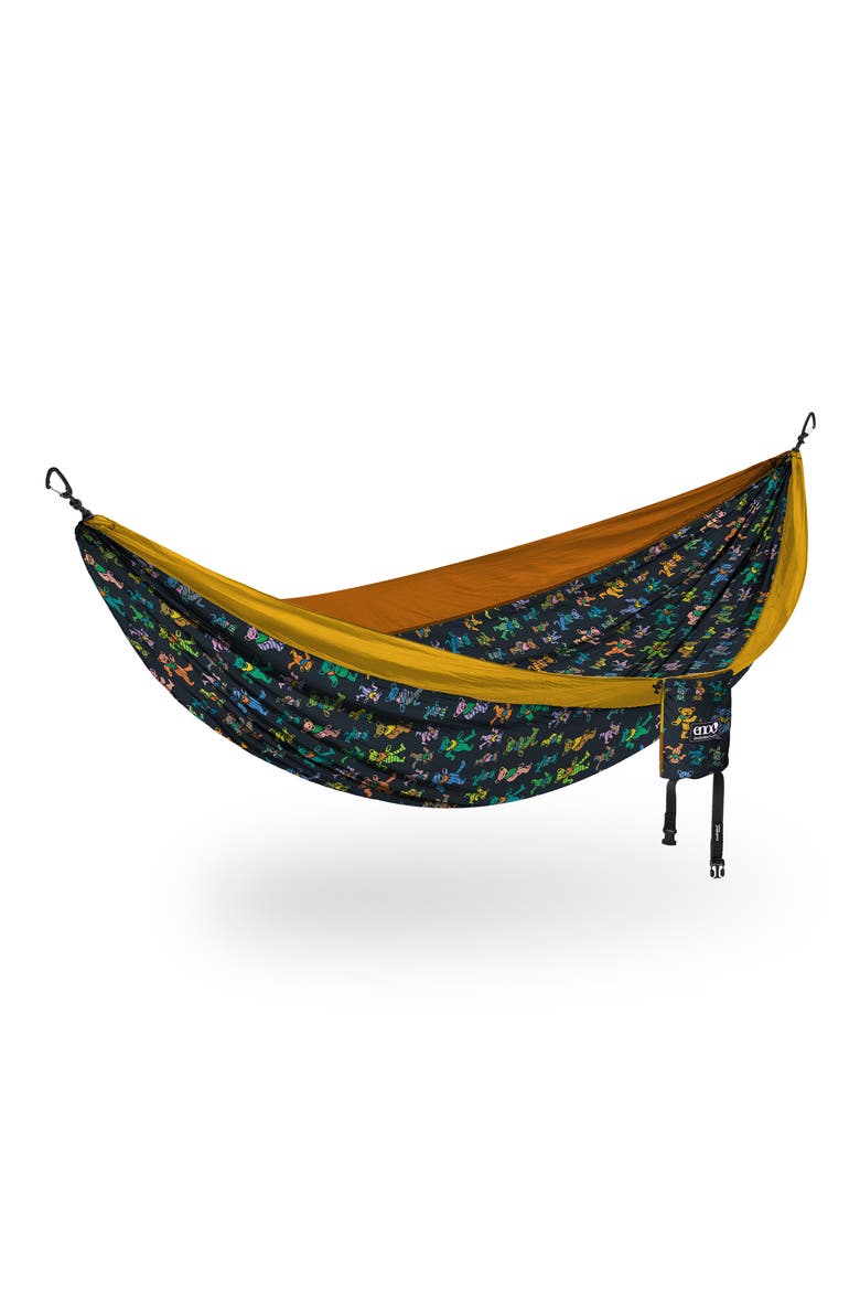DoubleNest Print Hammock, Main, color, HONEY AMBER