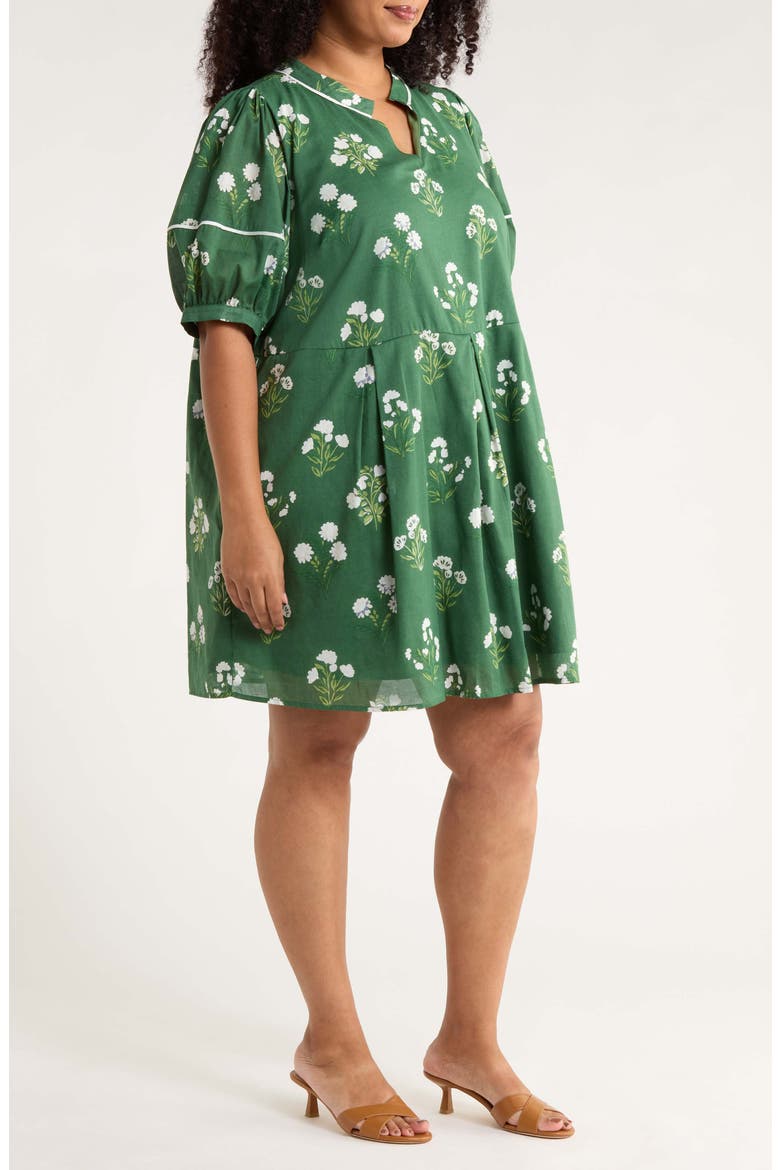 Kestrel Floral Fawna Cotton Shift Dress, Alternate, color, CREAM-GREEN