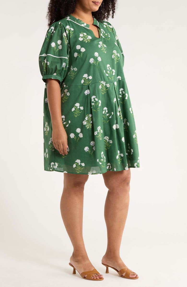 SUGARLIPS Kestrel Floral Fawna Cotton Shift Dress, Alternate, color, Cream-Green