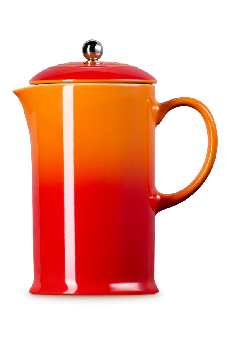 34-Ounce Stoneware French Press, Alternate, color, FLAME