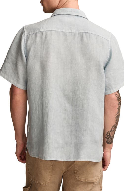 Lucky Brand Slub Linen Camp Shirt In Celestial Blue