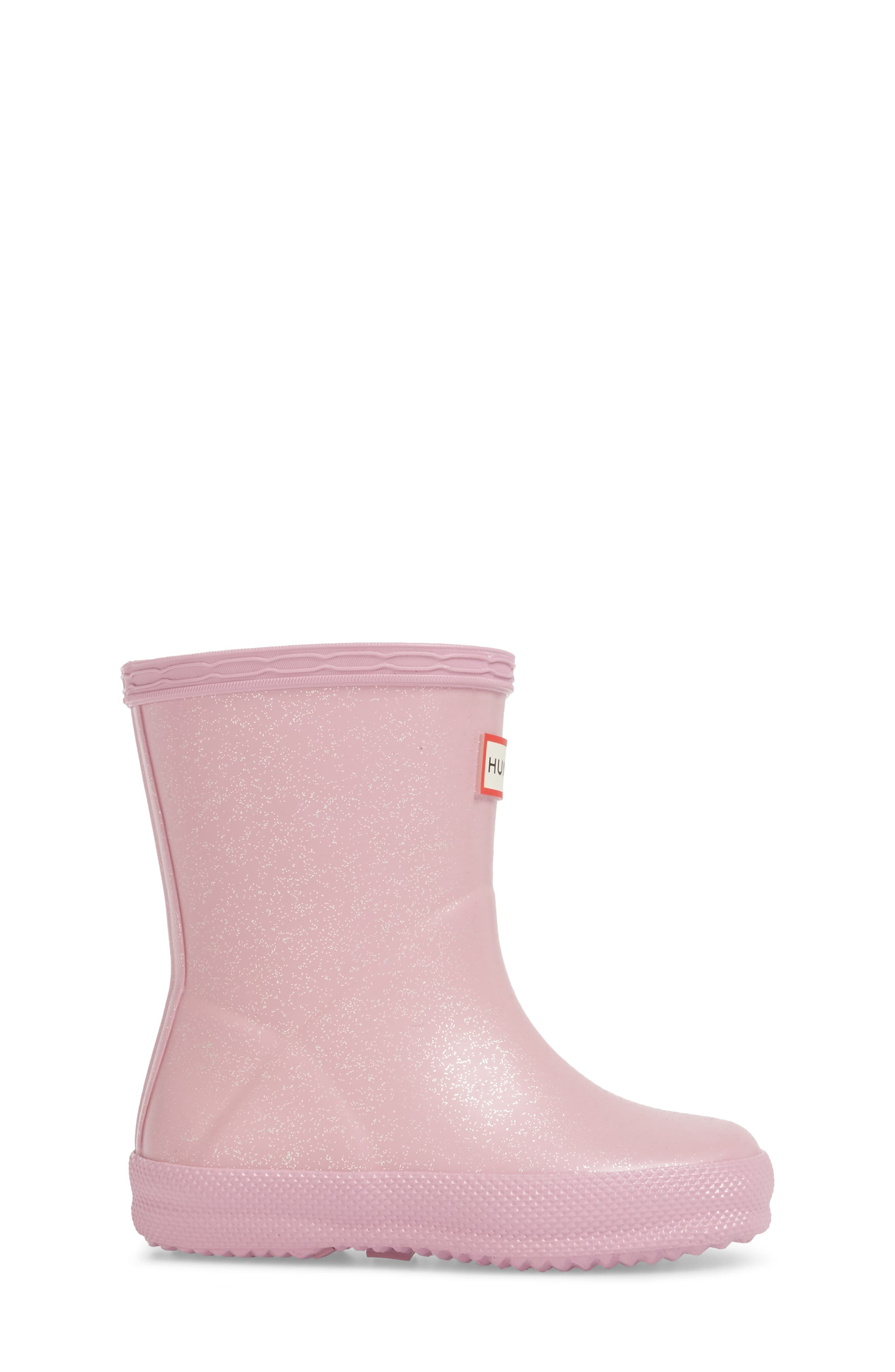'First Classic' Glitter Rain Boot, Alternate, color, BLOSSOM