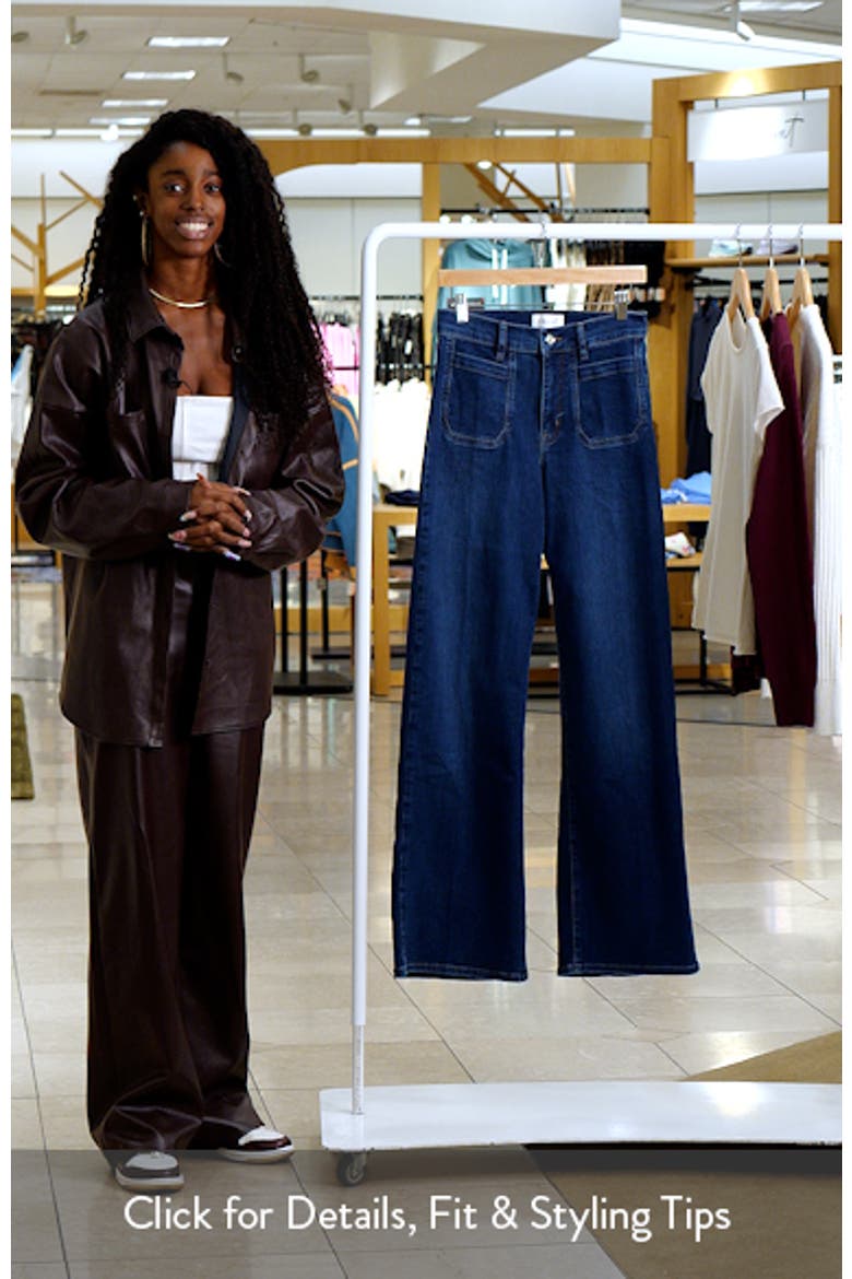 Le Slim Palazzo Long Modernist Pocket Wide Leg Jeans (Women