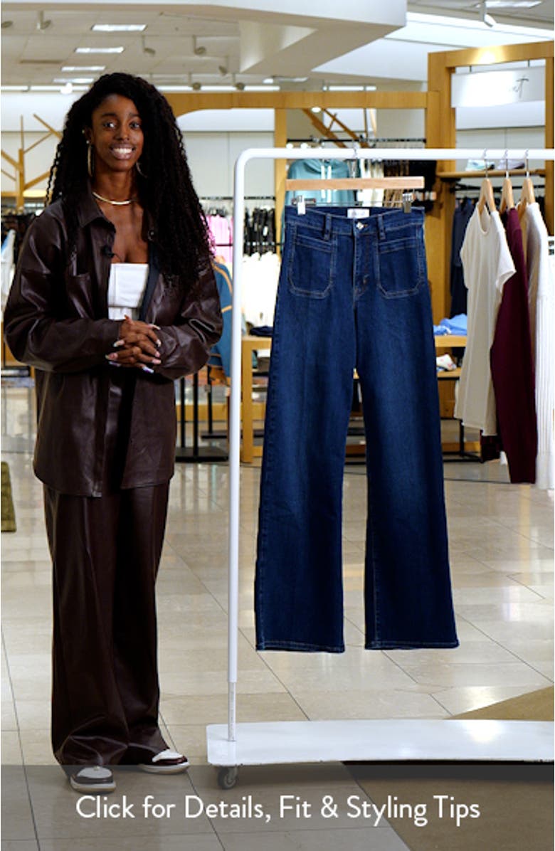 Le Slim Palazzo Long Modernist Pocket Wide Leg Jeans, sales video thumbnail