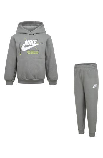 Nike Kids' Futura Wrap Hoodie & Pull-on Pants Set In Gray