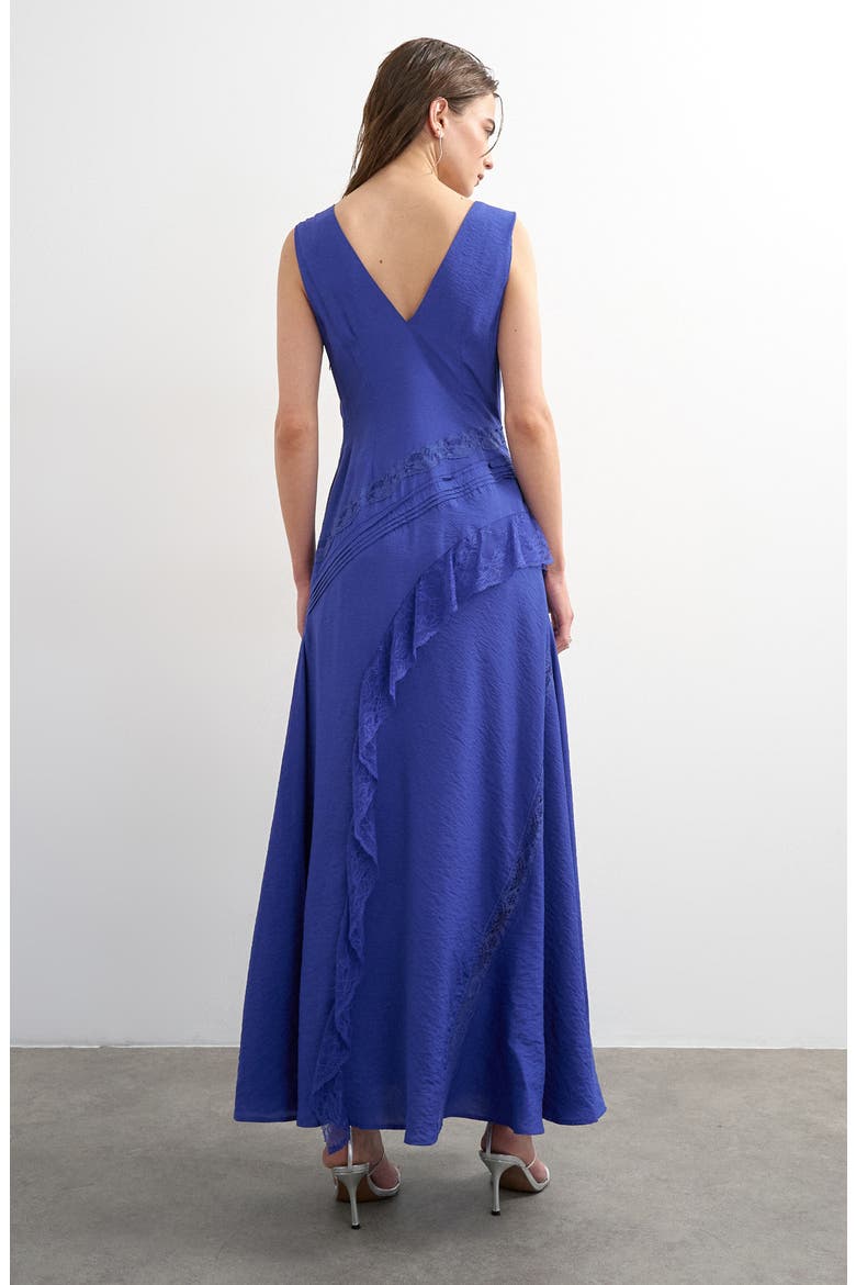 Lace Insert Maxi Dress, Alternate, color, MBLUE