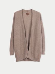 Gobi Cashmere Ajour Knit Open front Cardigan