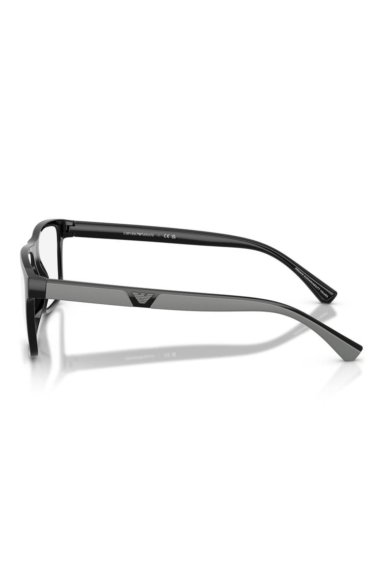 54mm Rectangular Optical Glasses, Alternate, color, SHINY BLACK / CLEAR