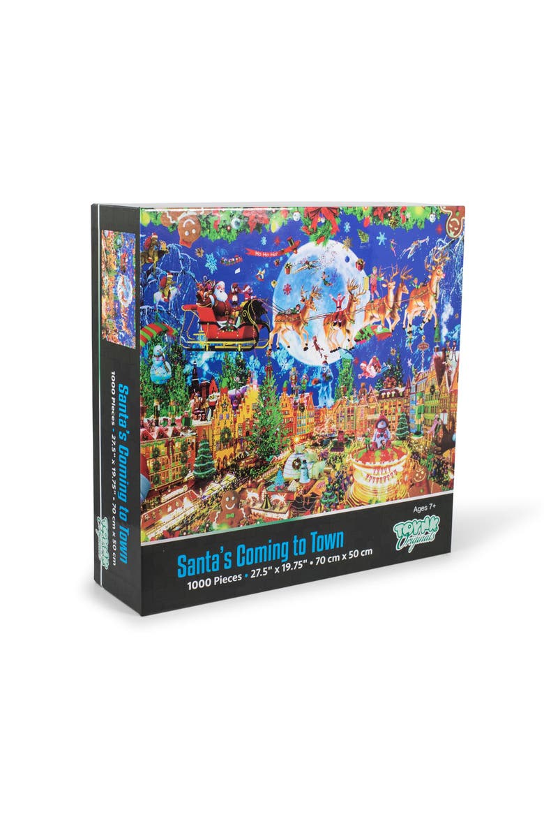 Santa's Coming to Town Christmas Holiday 1000 Piece Jigsaw Puzzle, Main, color, Multi-Color