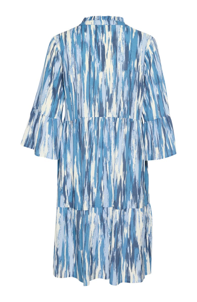 Kaffe Arina 3/4 Sleeve A-Line Fit Dress, Alternate, color, Blue Abstract Print