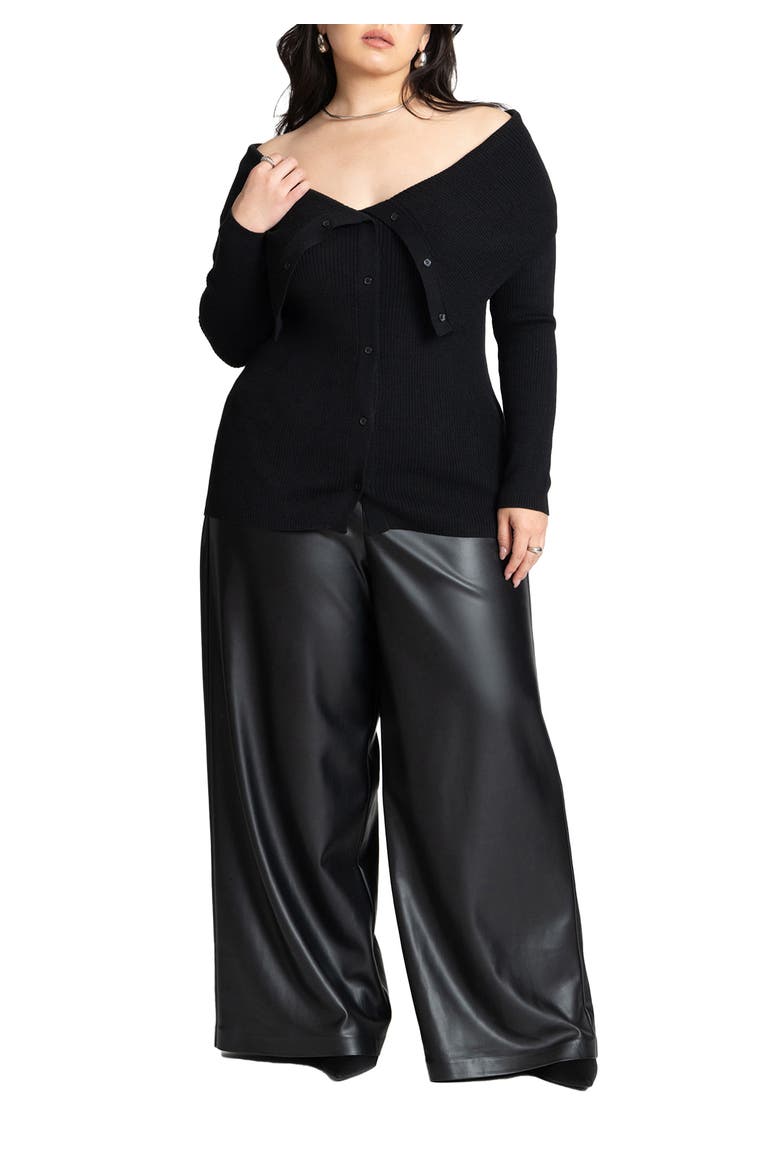Wide Leg Faux Leather Pant, Main, color, BLACK ONYX