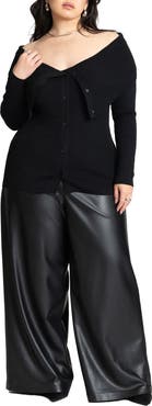 ELOQUII Wide Leg Faux Leather Pant