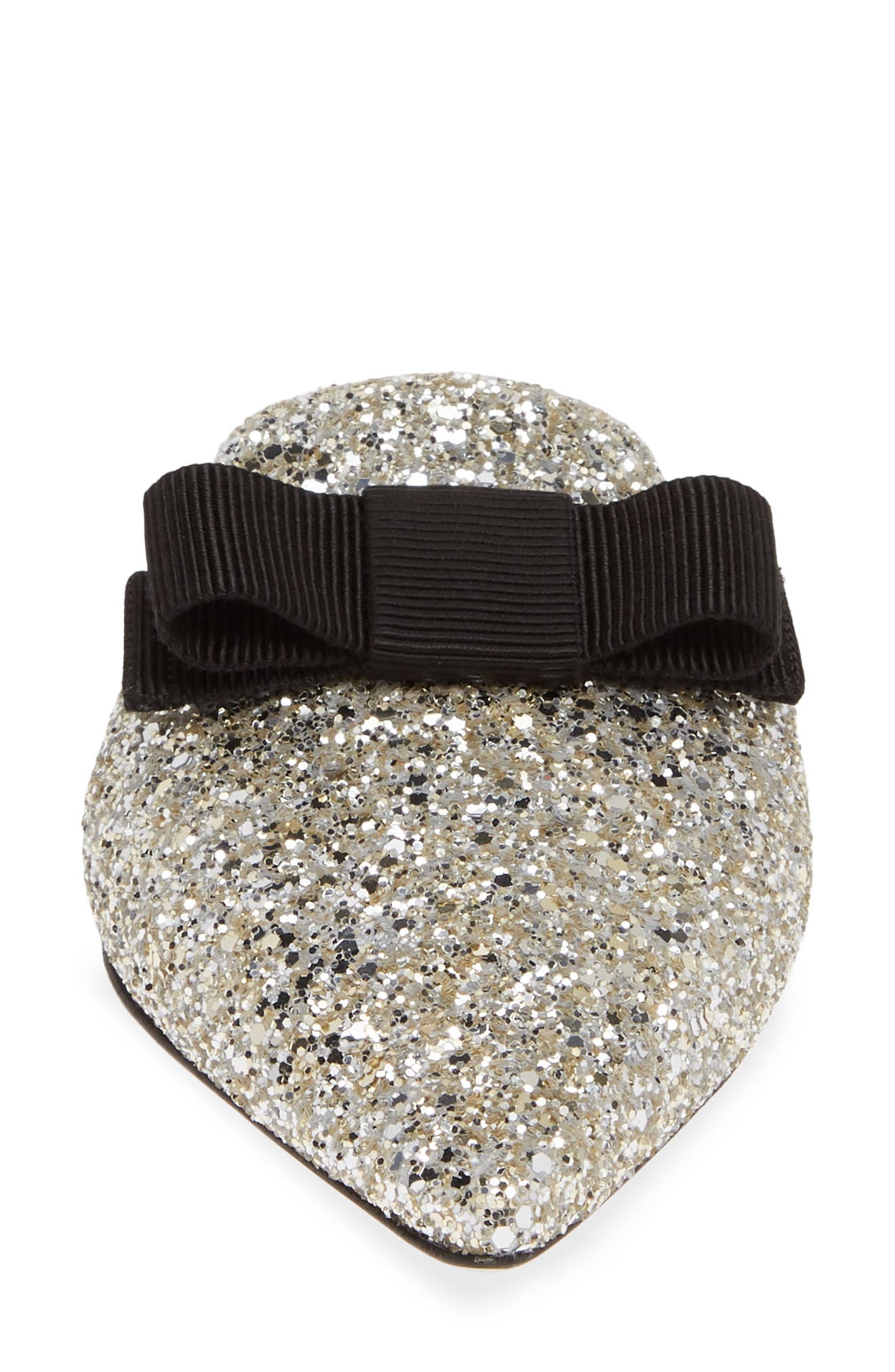 Jimmy Choo Galaxy Glitter Bow Flat, Alternate, color, 