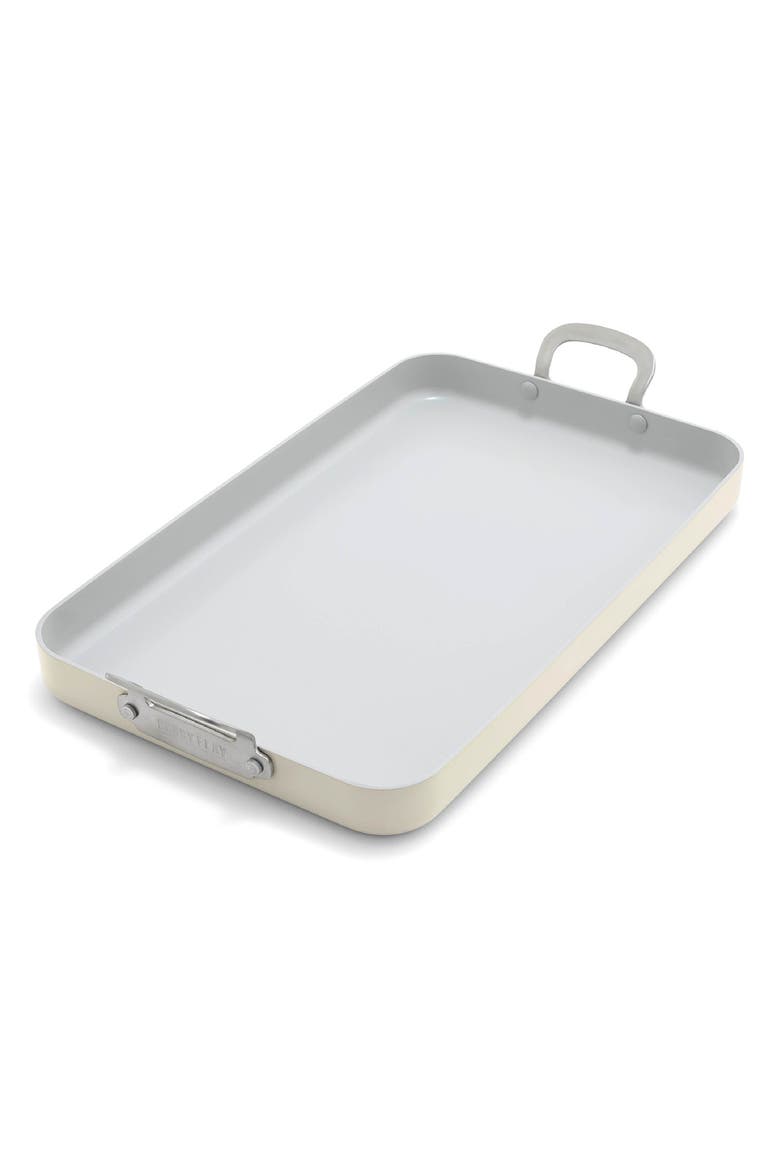 x Bobby Flay Ceramic Nonstick Double Burner Griddle, Main, color, CREAM