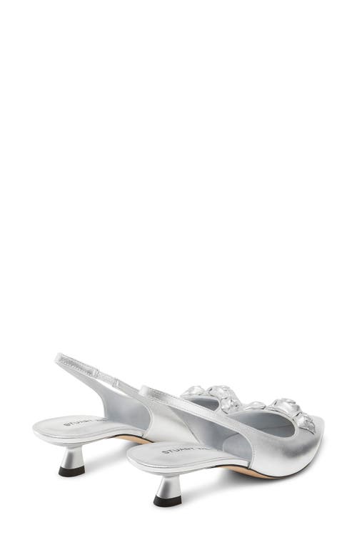 Stuart Weitzman Rosie Pointed Toe Slingback Pump In Silver