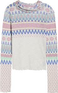 Free People Breathe Easy Placed Print Cotton Blend Hoodie