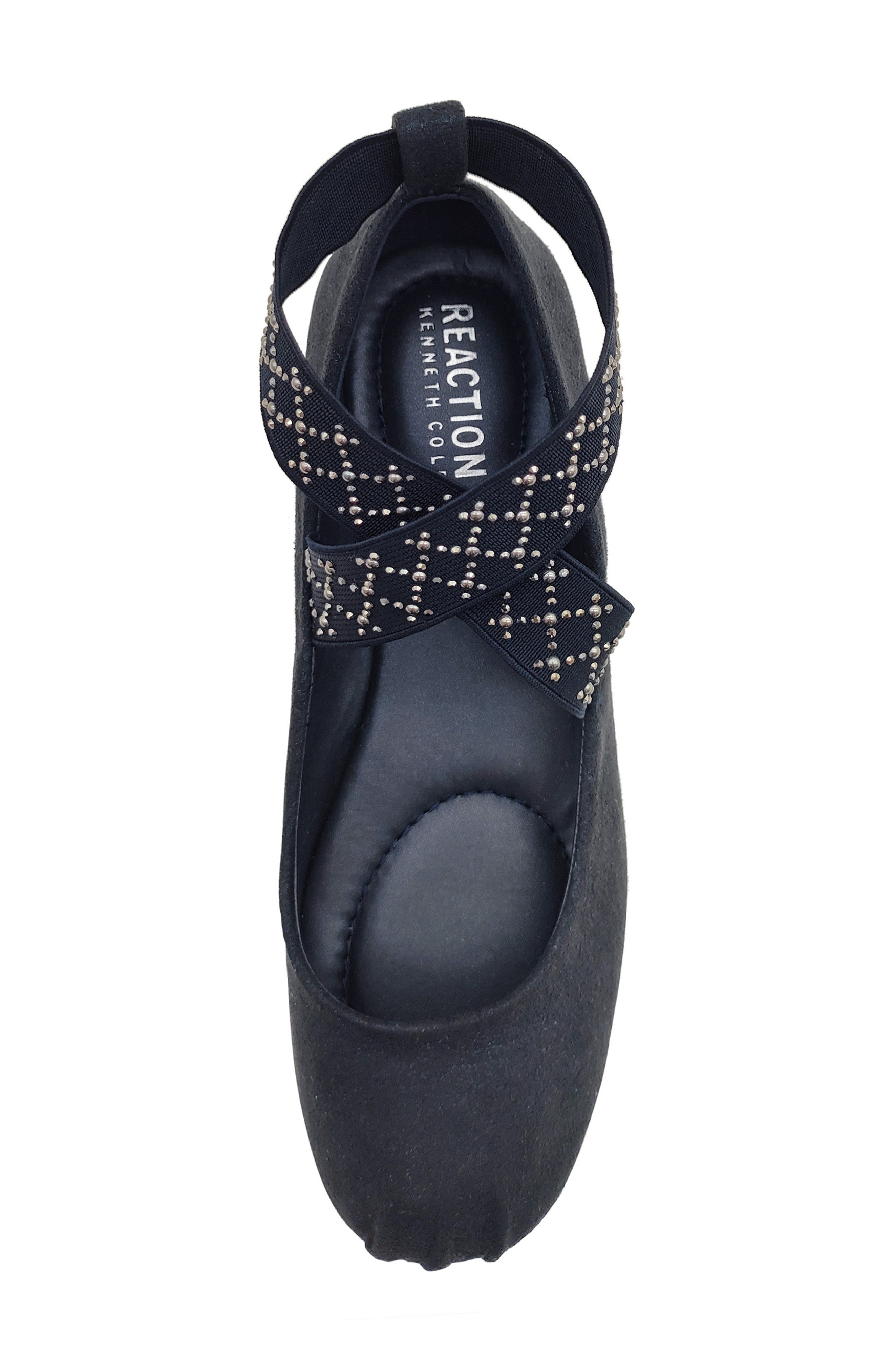Elizabeth Elastic Strap Ballet Flat, Alternate, color, MIDNIGHT MICRO