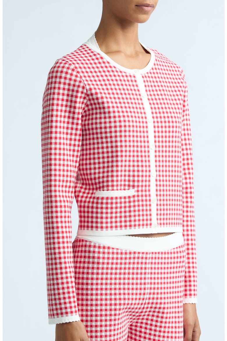 Micah Gingham Cardigan, Alternate, color, RED GINGHAM