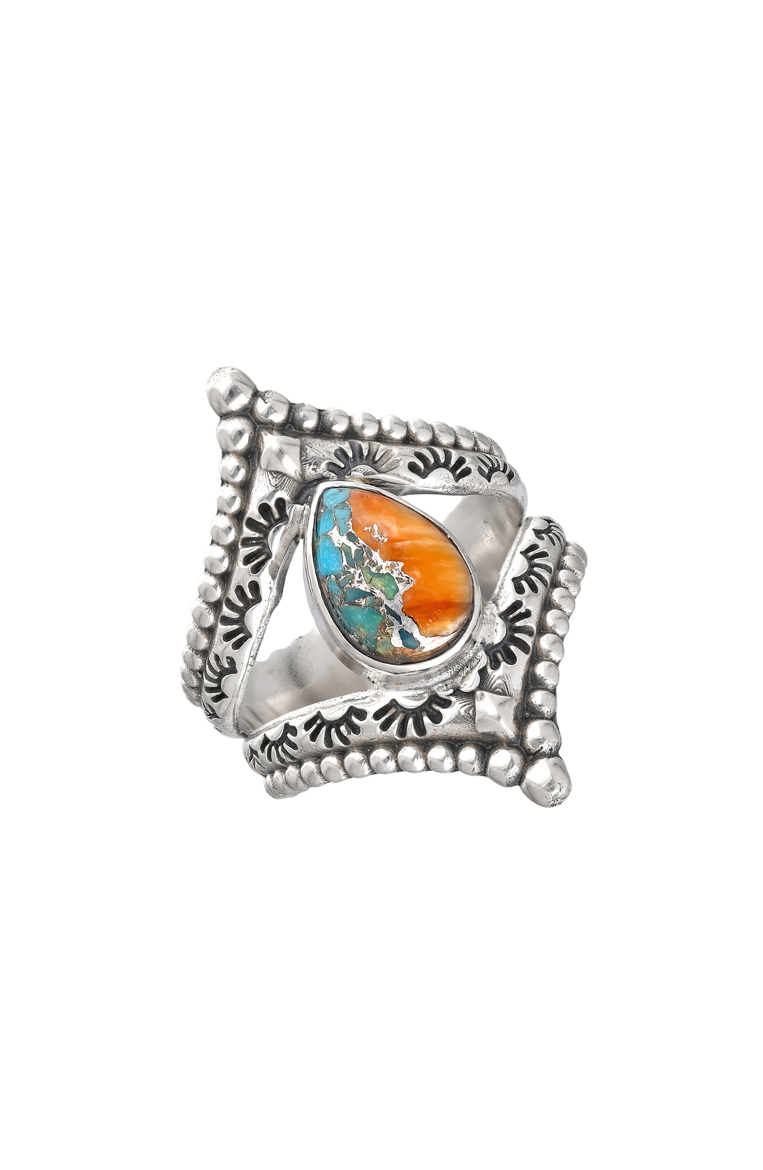 YS GEMS Oyster Copper Turquoise Beaded Ring