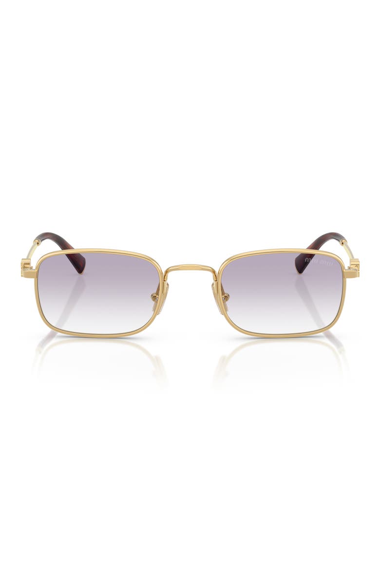 49mm Rectangular Sunglasses, Main, color, GOLD / CLEAR / DARK GREY