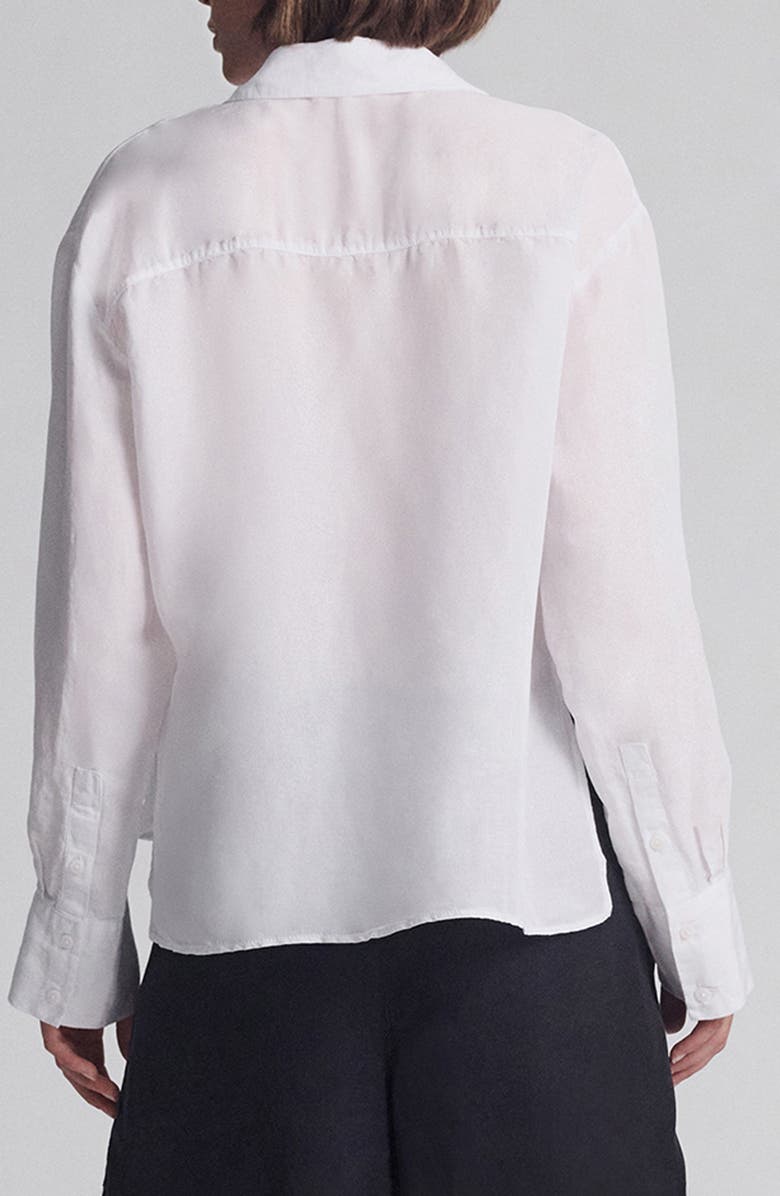 Mavi Jeans Step Hem Button-Up Shirt, Alternate, color, White