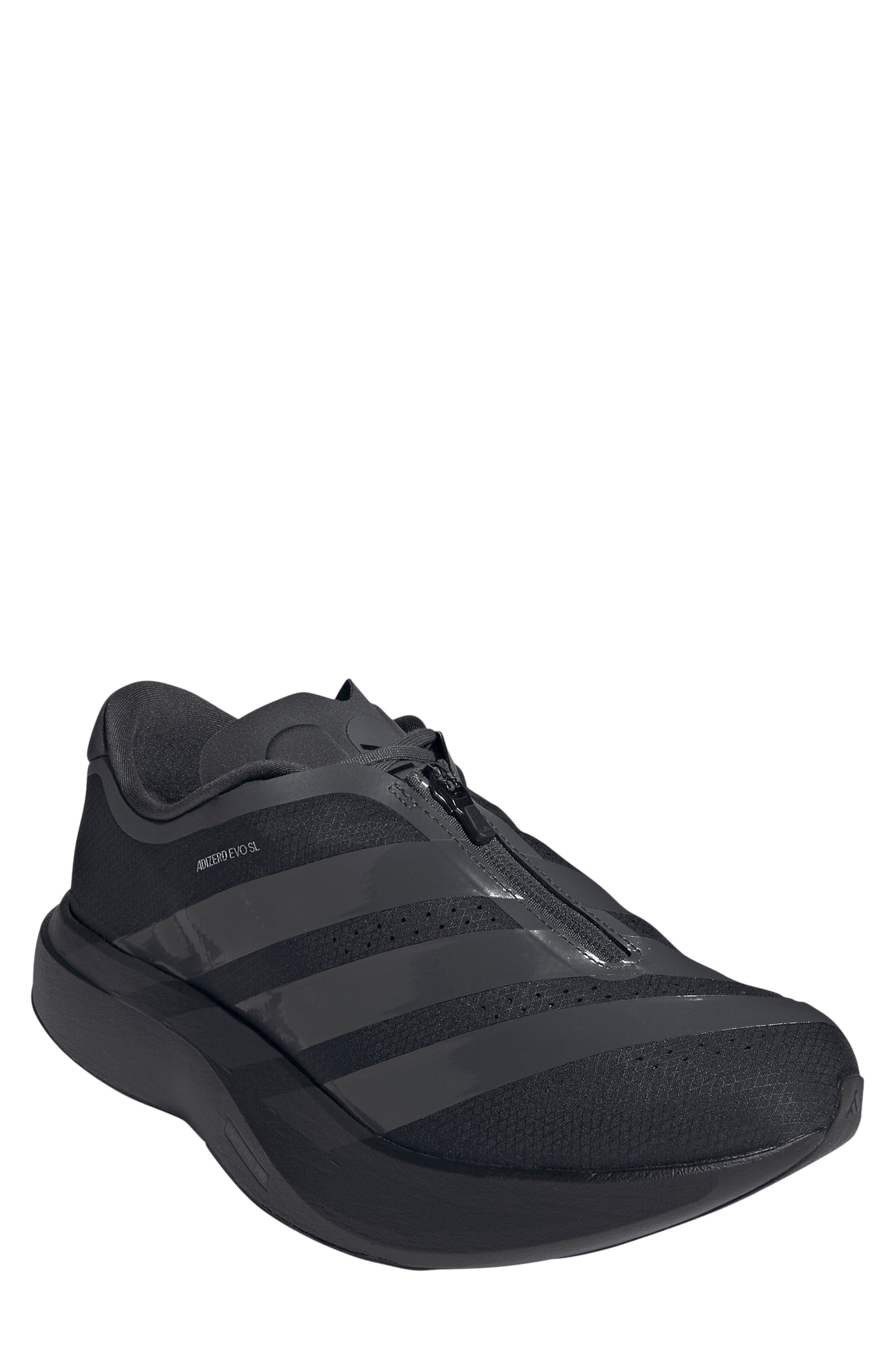 Adizero Evo SL Zip LightstrikePro Running Shoe, Main, color, CORE BLACK/ GREY/ SILVER