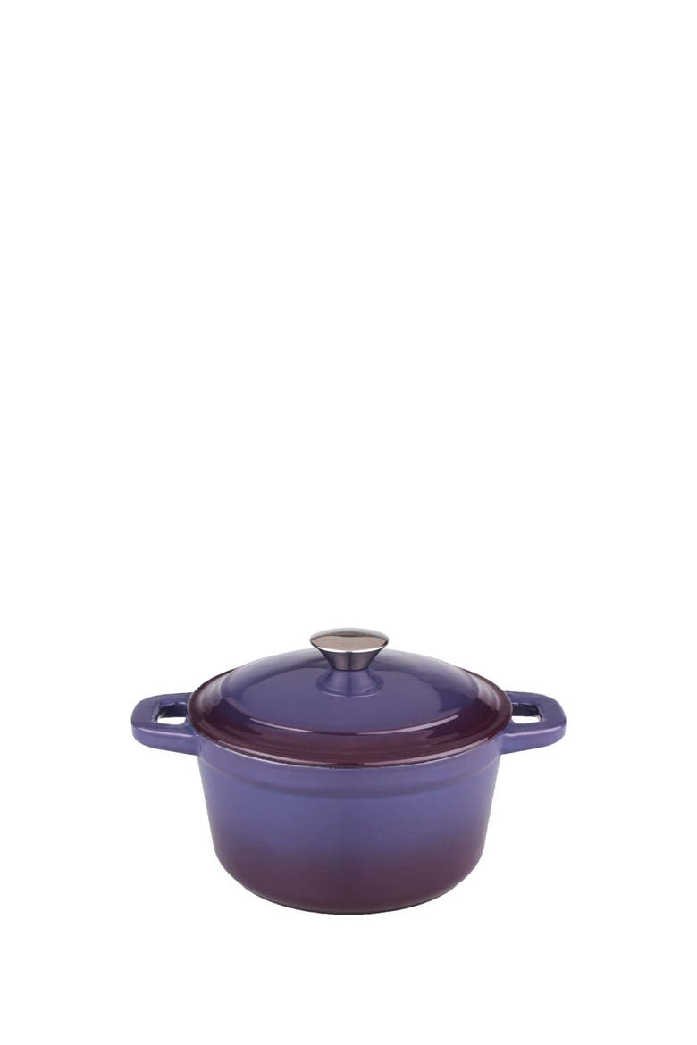 3 Quart Cast Iron Purple Covered Stockpot, Main, color, PURPLE