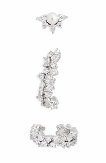 Nadri Tessa Set of 3 Assorted Stud & Huggie Hoop Earrings