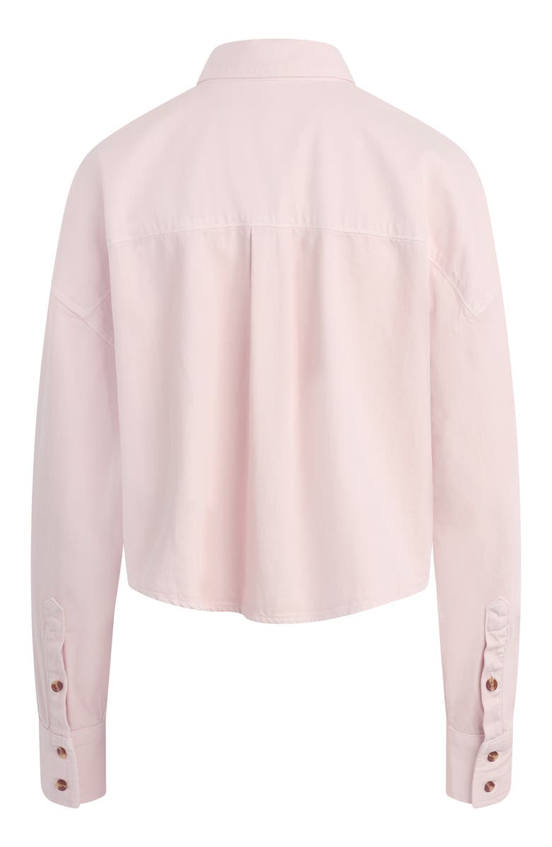 Favorite Daughter The Crop Cotton Blend Button-Up Shirt, Alternate, color, Pale Pink