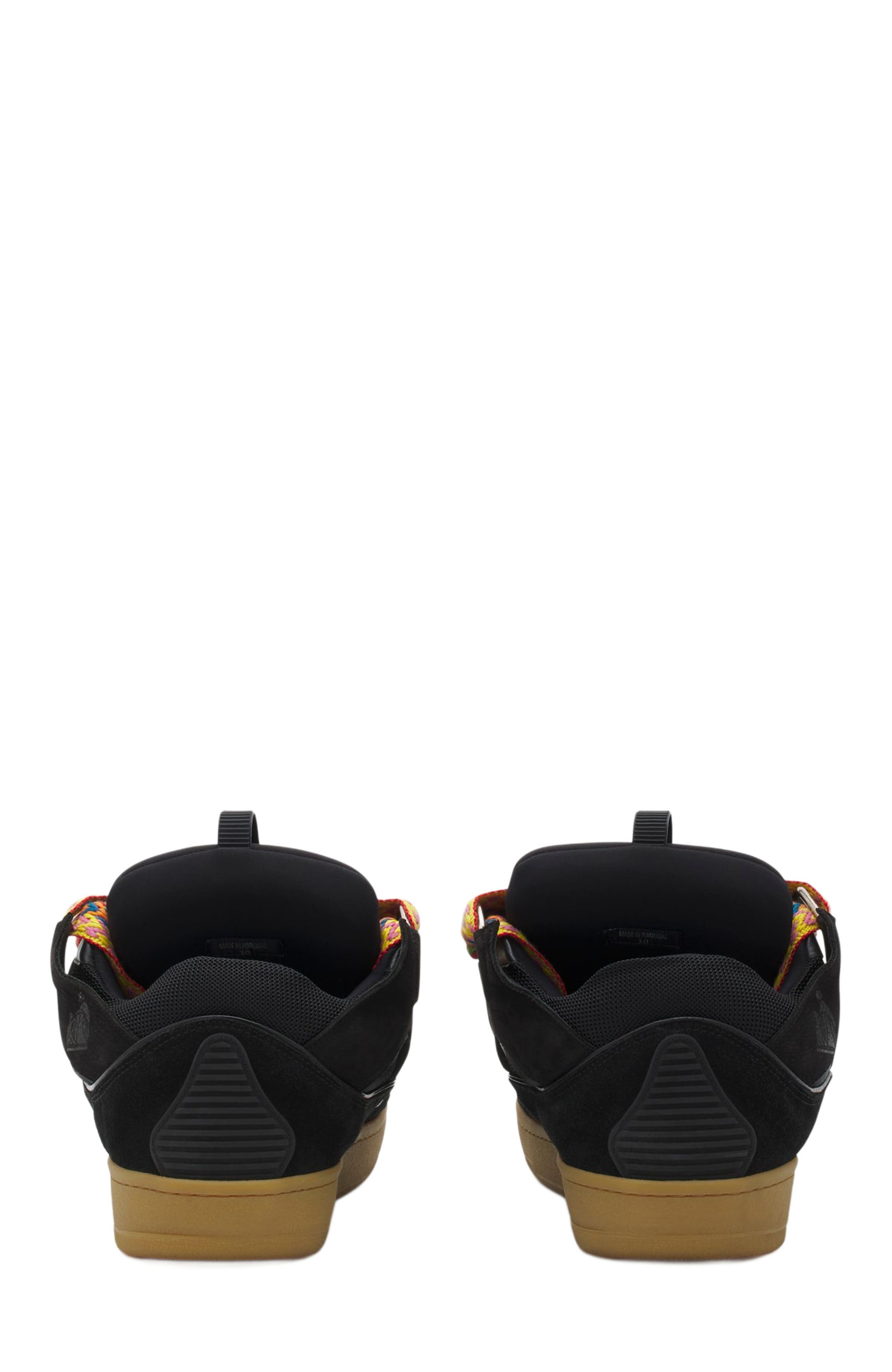 Lanvin LEATHER CURB SNEAKERS, Alternate, color, Black