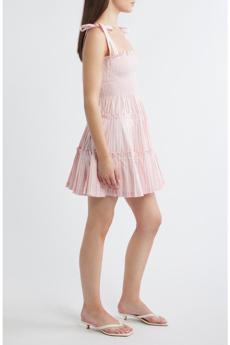 The Ribbon Tie Strap Minidress, Alternate, color, VARIEGATED STRIPE PINK